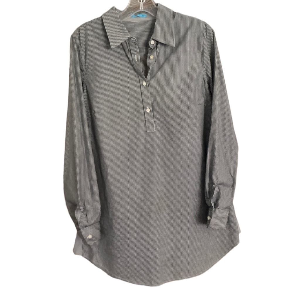 J. Mclaughlin Top Striped Button Front Cotton Tun… - image 4